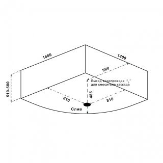 Акриловая ванна Bas Имейджен 139x139 см